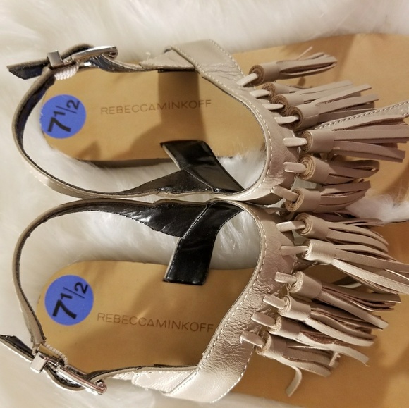 NWOB Rebecca Minkoff Tassel Erin Taupe Sandals - Picture 5 of 7